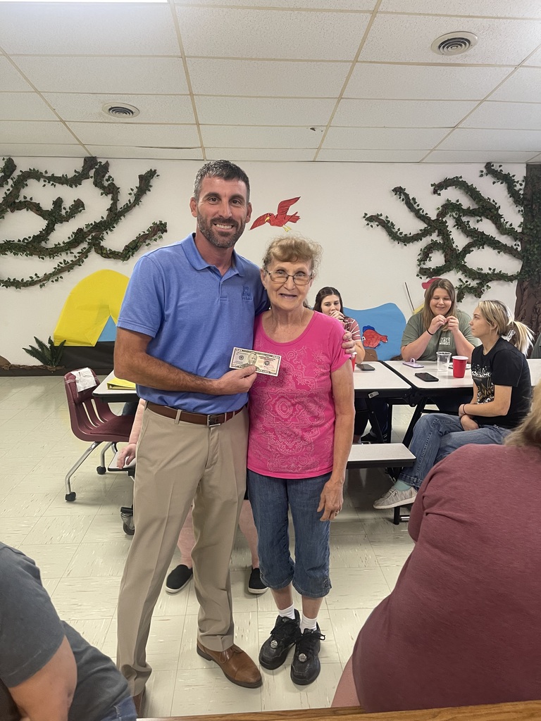 Calvin Walker Firstbank Representative & Pat Taylor- Lunchroom staff